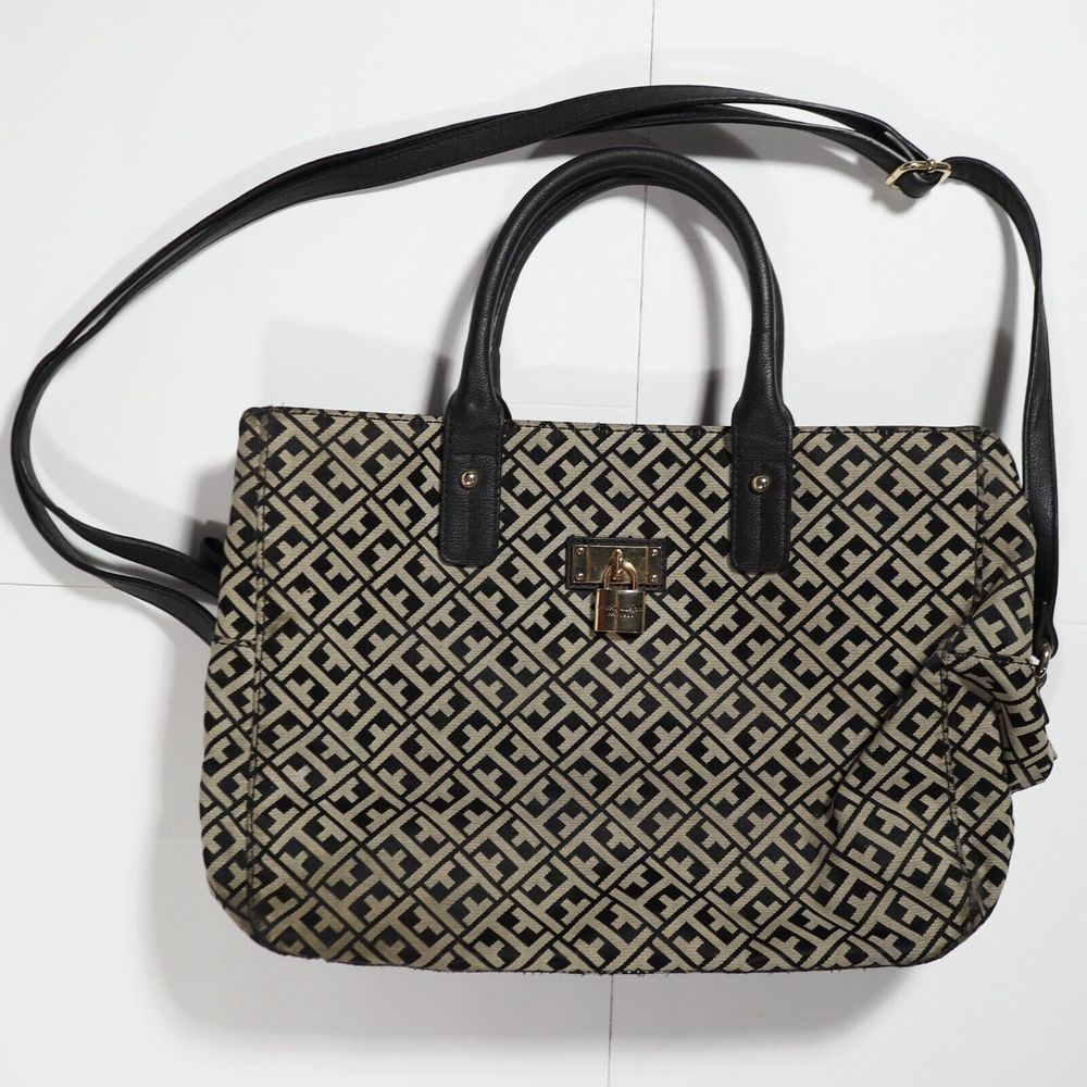 Tommy Hilfiger Womens Handbag Brown Monogram Designer